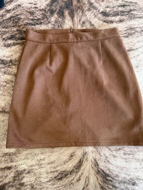 Classic Brown Mini Skirt with Clean Waistband